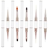 5 Stück Doppel-Ende Nagel Pinsel, Nagel Art Pinsel Set für Nageldesign, Doppelseitige Nailart Pinsel für Gelnägel, Nail Art Pinsel Set, Nail Art Dotting Tools für DIY Nail Art Design