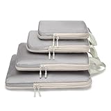NVOQILIN Koffer-Kompressions-Verpackungswürfel, Reisegepäck, Packwürfel, ausziehbare Gepäckwürfel, Aufbewahrungstasche, 4 Stück