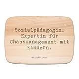 Mr. & Mrs. Panda Frühstücksbrett Spruch Sozialpädagogin: Expertin für Chaosmanagement mit Kindern. - Geschenk, Küchenbrett, sozialer Beruf,