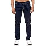 iProfash Herren Jeans Hose Regular Fit Dunkelblau Gerades Bein Stonewashed 805-DUNKELBLAU (50) W36-L32