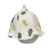 Holibanna 1Stk Babymütze Rot -Strandhut Junge Kleinkindermützen Stroh UV Fischerhut Sonnenschutz Kappe Ananas druckt Fischerhut Fischermütze für Kleinkinder Baumwolle Weiß