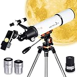 Teleskop Astronomie, Teleskop für Erwachsene Kinder und Anfänger, Große 80mm Blende Profi Refraktor-Teleskope für Sterne, Mond und Landschaftsbeobachtung