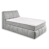 Stella Trading TOLEDO 2 Boxspringbett 120x200 mit Bettkasten, Hellgrau - Bequemes Bett mit 7-Zonen-Federkern Matratze H2-H3 & Komfortschaum Topper - 121 x 110 x 235 cm (B/H/T)