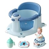 Badewannensitz Baby ab 6 Monate Rutschfester Baby Badewannensitz mit 4 starken Saugnäpfen ergonomischer Badesitz Baby für Dusche oder Badewanne(Blau)