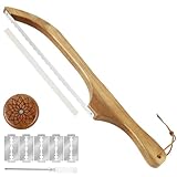 Brotmesser mit holzgriff und Brot Schneide Werkzeug,Wellenschneider Sauerteig 1Messerset und 1Klingen Rundes Baguettemesser 1Messerset und 5Klingen,Bread Slicer,Brotmesser Schneider,Bäckermesser Brot