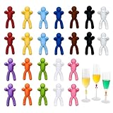 LKJAUOZ 24 Farben Glasmarkierer Silikon, Glas Markierung Trinkgläser, Glasmarker, Gläser Markieren für Martini Gläser, Wiederverwendbar, für Partydekorationen für den Heimgebrauch