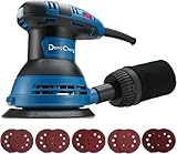 DongCheng Exzenterschleifer 300W, 125mm Schleifmaschine, 6 Geschwindigkeiten, 4,000-12,000 U/min mit Staubfangbehälter und 10 Schleifpapier, ideal für Holzbearbeitungsprojekte und Heimwerkerarbeiten