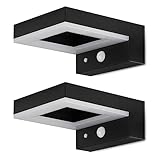 Brendz LED Solar Wandleuchte Aussen mit Bewegungsmelder: 600 Lumen Sicherheitslicht, 2 Stück, IP44 Wasserdicht, LED Solarlampe mit Bewegungsmelder & 3 Lichtmodi, Typ Bata