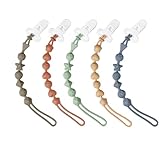 PandaEar 5er-Pack Schnullerkette Silikon - Durchgehendes Design Schnuller Kette Schnullerband- Universelle Pacifier Holder Chain