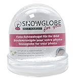 Foto-Schneekugel groß mit 2 x Bild und Sockel transparent | Inhalt: Schnee | B: 9 cm H 8 cm | Schüttelkugel individuell Bilderrahmen | 50000