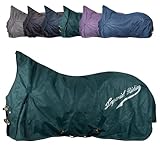 RL24 - Outdoordecke 600D IRHSuper-Dry von Imperial Riding – als Regendecke, Übergangsdecke & Winterdecke – wasserdichte Weidedecke mit Fleece-Futter – Pferdedecke in Forest Green – 155cm