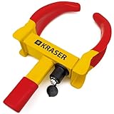 KRASER WA820 Hohe Sicherheit Radkralle Wohnwagen, Testsieger Parkkralle mit Anti-Bohrschloss Wegfahrsperre, Reifenkralle, Diebstahlsicherung Universal für Auto PKW Wohnmobile Anhänger Motorrad