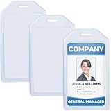 Teskyer 3 Stück Ausweishülle, Kartenhülle, Extra Dick Plastik, Stark, Weich, Transparent, Vertikaler