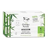 The Cheeky Panda - Baby Windeln aus Bambus - Größe 1 (2-5kg) - 48 Windeln - bis zu 12 Stunden Auslaufschutz - Nachhaltige Babywindeln mit super saugfähigem Kern - für empfindliche Babyhaut