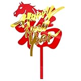 Neujahrs Tortenaufleger 2026,2D Acryl Chinesisches Neujahr Geburtstagszubehör | Feiertags Kuchenfiguren - Für Familienfeier Backparty Bürofest Abschluss Home Baker