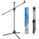 Trintion Mikrofonständer Einstellbare 73-175cm Mikrofonstativ Mikrofon Ständer mit 2 Mikrofonklemmen Einen Stabilen Stand für Singen Studio Rundfunk (73-175cm)
