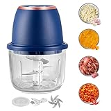 Zerkleinerer Elektrisch Mini,Multizerkleinerer Blitzhacker Elektrischer Universalzerkleinerer mit Glasbehälter,Tragbar Zerkleinerer,Gemüsezerkleinerer für Fleisch,Babynahrung,Obs,Camping (01)