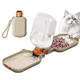 Haustier Wasserflasche - 2-in-1 Hund Reise Wasserspender mit Futternapf | Tragbare Katze Feeder Waterer Trinkflasche | Haustierbedarf für kleine, mittelgroße und große Rassen | Wandern Camping Walking