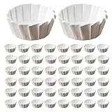 Kuchentasse aus Papier, 50 x Basken-Papier, tragbar, rund, Pergamentpapier, Muffinförmchen, Muffinförmchen, Cupcake-Verpackung, Dessertfutter