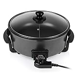 Tristar XL Sauteuse – 30 cm Durchmesser, 5 l Fassungsvermögen, für 4 Personen, mit Trenner, einstellbarer Thermostat, 1500 W, Schwarz, PZ-9135