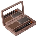 Wasserfestes Augenbrauenpuder, 2-farbiges Augenbrauenpuder, wasserfestes, natürliches Augenbrauen-Augenbrauen-Duo-Sculpting-Set für Mädchen und Frauen, Dunkelbraun und Grau, 1 Set, natürlich