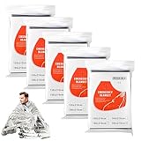 YUPZAR 5 Stück Rettungsdecke, Rettungsdecken, Notfalldecke, Erste Hilfe Decken Wärmedecken Wärmedecke für Outdoor Wandern Überleben Skifahren 160 x 210cm