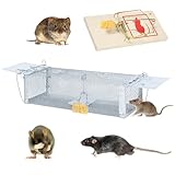 2 Stück Rattenfalle Lebendfalle Set, Marderfalle Lebendfalle für effektive Nagetierbekämpfung, 41 * 14 * 11cm große für Ratten und Marder, hochwertige galvanisierte Stahlkonstruktion mit doppe