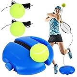 AKONE Tennis Trainer, Tennistrainer Set, Trainer Baseboard mit 3 Drahtgebundenen Tennisball, Selbststudium Tennis Übungstraining Tool, Tennistrainingsausrüstung für Draußen Solotraining Erwachsener