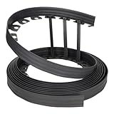 GARDENIX Flexible Rasenkante Kunststoff - Wetterbeständige Rasenabgrenzung Beeteinfassung Rund - Blumenbeet Umrandung - Schwarz, 10 m, 20 Erdanker, 10 cm Höhe für Gärten und Mähroboter