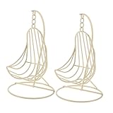LRXIYODE 2 Stück Mini Hängesessel Hängematte Dekor Mini Haus Metallschaukel Simulationsmöbel Modell Desktop Ornament Metallschaukel Modell Metall Rustikales Schaukelmodell