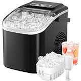 Acmeenjoy Eiswürfelmaschine 12KG/24H, Eiswürfelmaschine Klein 1,2L, Selbstreinigend Ice Maker mit Griff-Eiswürfelkorb/Schaufel, 8 Eiswürfel in 6-9 Minuten, für Küche/Büro/Party/Zuhause/Büro RV