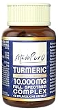 Kurkuma Kapseln Hochdosiert - Turmeric Full Spectrum 10000 mg, Nahrungsergänzungsmittel mit Bioperine, Vegan, Natürliche Entzündungshemmung - Hohe Bioverfügbarkeit - TONGIL