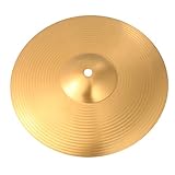 ERINGOGO 10 Zoll Crash- Becken für Schlagzeug Trommelbecken Cymbal Hutbecken aus Messing Glockenbecken für Anfänger Schlaginstrument (Golden)