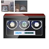 Automatischer Uhrenbeweger, Bietet Platz Für 2/3/4 Uhren, Einstellung Mit Fünf Geschwindigkeiten, Touchscreen, LED-Umgebungslicht, Zur Aufbewahrung Von Herren-/Damenuhren,B