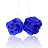 Plüschwürfel Auto Rückspiegel Anhänger, Auto Rückspiegel Ornament, Flauschige Plüschwürfel zum Aufhängen im Auto, pelzige Würfel mit Punkten für den Auto Rückspiegel