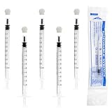 10 Stück 1 ml Spritzen Kolostrum Spritze Einwegspritzen, Kunststoffspritzen mit Kappen Ohne Nadel, Dosierspritze für Nachfüllen und Messen von Flüssigkeiten,Labors,Tierfütterung