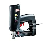 Novus Elektrotacker J-165 Profi, rückschlagarmer Universal-Tacker, Nachschlagfunktion, verarbeitet Feindraht- und Flachdrahtklammern sowie Nägel