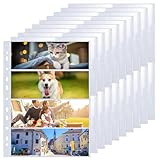 50 Stück Fotohüllen A4 -Transparent Postkartenhüllen A4, 4 Fach Geteilt Klarsichthüllen mit 11 Holen, Kleine Klarsichtfolien, Karten Fotohüllen für Familien, Hochzeits (21.2x 7.6 cm)