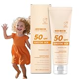 Mineralische Sonnencreme Gesicht 50 Sunblocker SPF 50 Face Cream Täglicher Schutz für Outdoor-Aktivitäten, Sonnenschutz mildert Hautirritationen, pflanzlicher beruhigender Sunscreen, Vegan