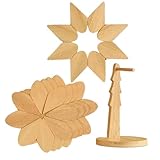 Trivet aus Holz | Set hitzebeständig, rutschfest, natürlich – Topfuntersetzer Windmühle für Töpfe und Pfannen – für Küche, Dekoration, Haus, Tisch, Bar, Büro, Töpfe, Po