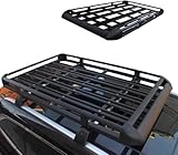 HAVERN Aluminium Gepäckkorb Dachträger für Mini Clubman/Countryman R55 F54/R60 F60 One/S/Cooper/JCW 2007-2023, Auto Dachständer Korbwanne Dachkorb Gepäckträger Dachgepäckträger Korb,Black/A-1.4m/L