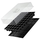 Quickpot 54er Anzuchtplatte mit Untersetzer und Haube Stabiles Set Pflanztöpfe mit Wasserüberlauf- & Ablaufrinnen für das einfache und schnelle Pikieren & Anziehen von Pflanzen, Starter -Anzuchtset