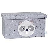 Love it Store it Sitzbank mit Stauraum - Truhe mit Deckel aus hochwertigem Stoff - Bequem und extra stabil - Grau mit Panda - 65x35x35 cm