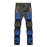 Outdoorhose Herren Zip Off Wasserdicht | Trekkinghose Herren Gefüttert | Wanderhose Winter Winterhose Thermo Wathose Outdoor Thermohose Stretch Funktionshose Gummizug Arbeitshosen Regenhose