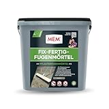 MEM Fix-Fertig-Fugenmörtel, Witterungsbeständig, Anwendungsfertig, Gegen Unkrautbewuchs, Steingrau, 12,5 kg