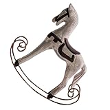 UPKOCH Schaukelpferd Spielzeug Vintage Schaukeltier Modell Vintage Schaukelstatue Schaukelpferd Skulptur Pferdemodell Für Kinder Desktop Schaukelpferd Ornament Pferdeskulptur Dekor Eisen