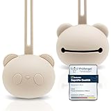 CAJA Schnullerbox Schnulleraufbewahrung aus Silikon BPA frei hygienische Aufbewahrung für Babys und Kleinkinder Panda Design hochwertiges Baby Zubehör Geschenk zur Geburt und Baby Erstausstattung