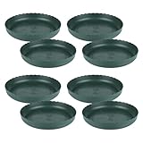 TOYANDONA 8 Stück Runde Kunststoff Untersetzer für Blumentöpfe Tropfschalen mit Wellenmuster Stapelbar Wasserabweisend Geeignet für Zimmerpflanzen Garten und Büro