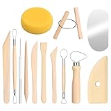 13 Stück Töpferwerkzeug Set, Keramik Schnitzen Werkzeug für Töpfer Künstler Anfänger, Polymer Ton Werkzeuge, Modellier-Werkzeug Set, Sculpting Werkzeuge für Kunsthandwerk Skulptur Kerzenherstellung