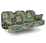 ANGERER Freizeitmöbel GmbH Hollywoodschaukel Auflage Deluxe - passend für viele 3-Sitzer Hollywoodschaukeln - Schaukelauflage Made in Germany (Grün-Orange geblümt)